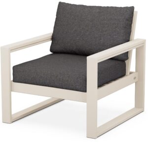 Edge Club Chair in Sand and Ash Charcoal