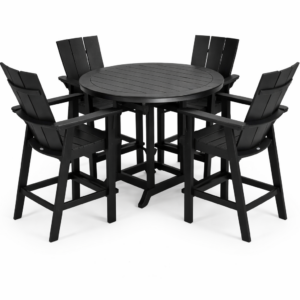 Modern 5-Piece Bar Dining Set in Black