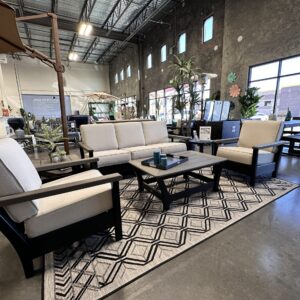 Harbour 5 Piece Sofa Set - Dune Burlap & Black/Driftwood