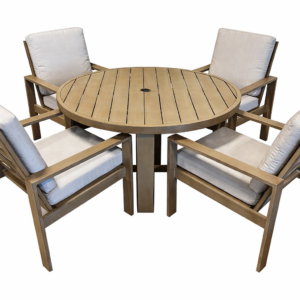 Alassio 5-Piece Dining Set in Wood Grain