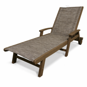 Coastal Chaise Lounge in Vintage Sahara & Onyx