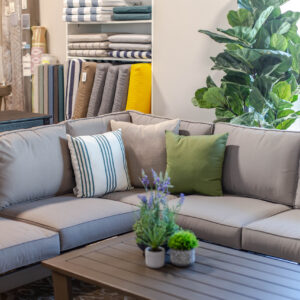 Edge 6-Piece Sectional in Vintage Coffee & Dune Burlap